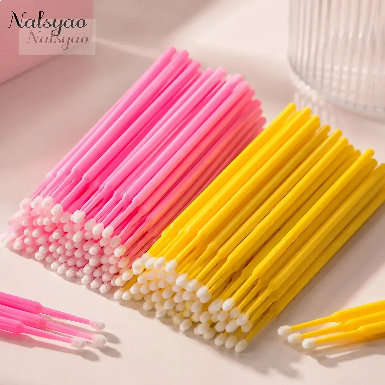 Eyelash Extension Removal - 500/1000PCS Lash Extension Brushes Cotton Swab