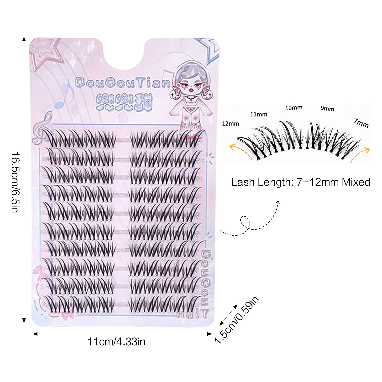 Fox-style False Eyelashes 7-12 - đánh giá và giá Eyelash Extension For Asian Eyes