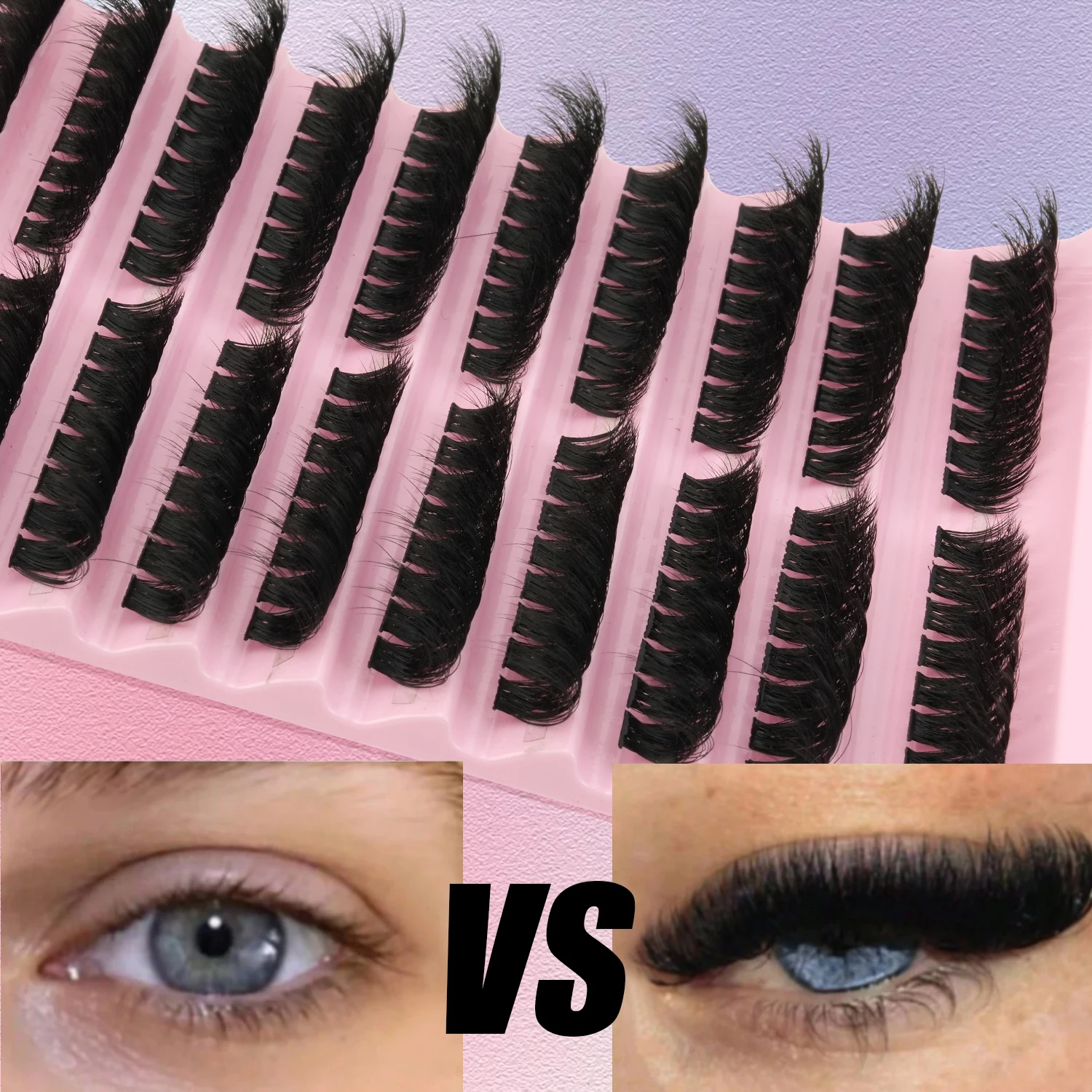 160 PCS Russian Cluster Lashes - đánh giá và giá Eyelash Extension Wispy