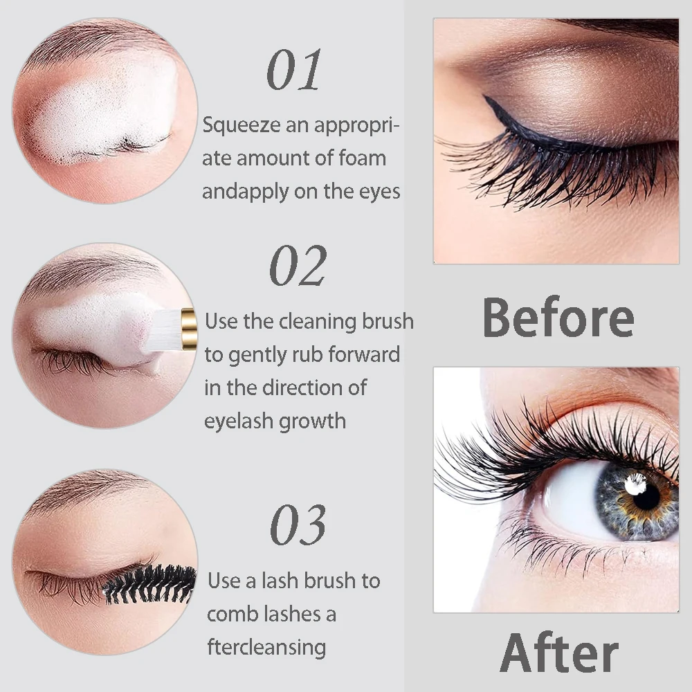 20/40PCS Suit 60ML Empty Pump  - đánh giá và giá Eyelash Extension Foam Cleanser