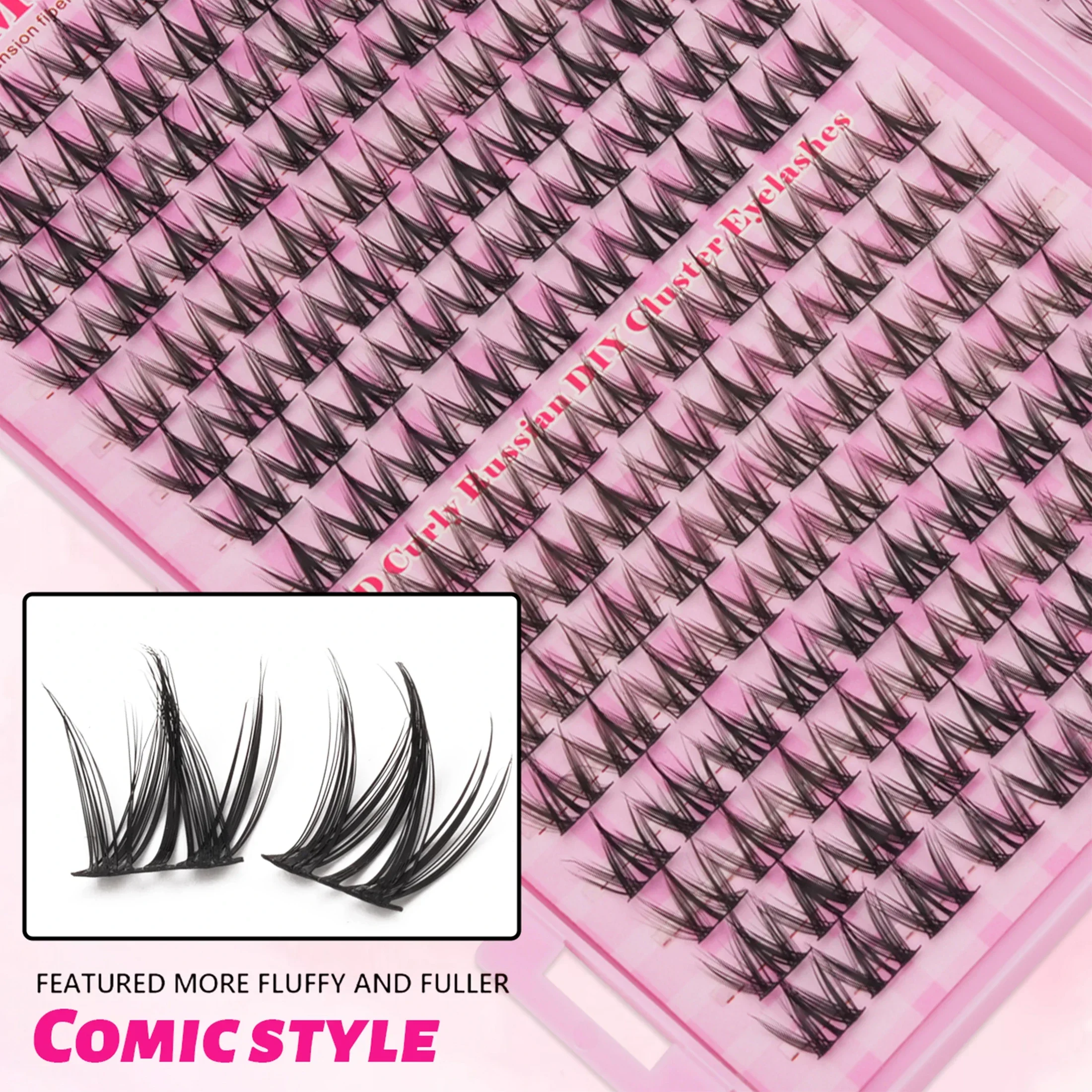 12 Rows Russian Cluster Lashes - đánh giá và giá Eyelash Extension Wispy